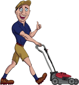 Lawn Mowing Man